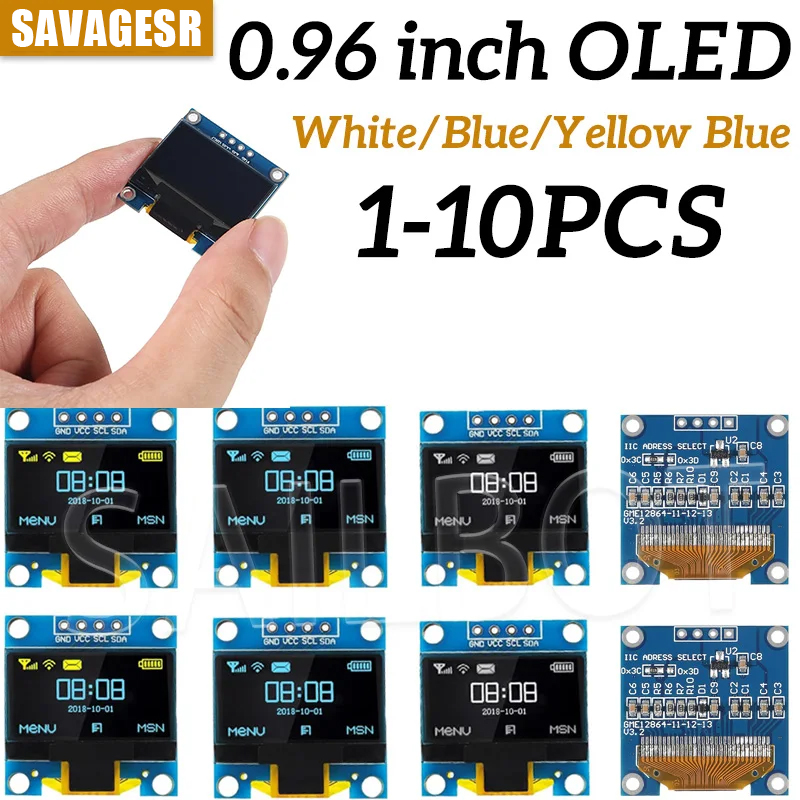 I2C Lcd Display - 1-10 шт. 0,96-дюймовый модуль OLED-дисплея I2C
