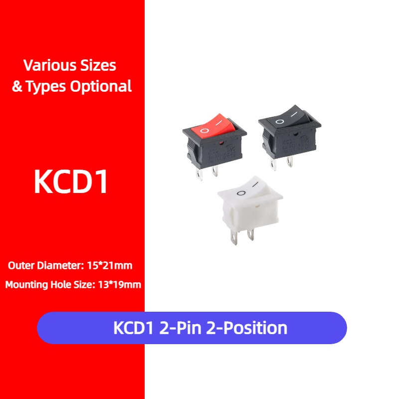 5 шт. KCD1 2-контактный кнопоч – обзор и цена Diy Boat Electronics