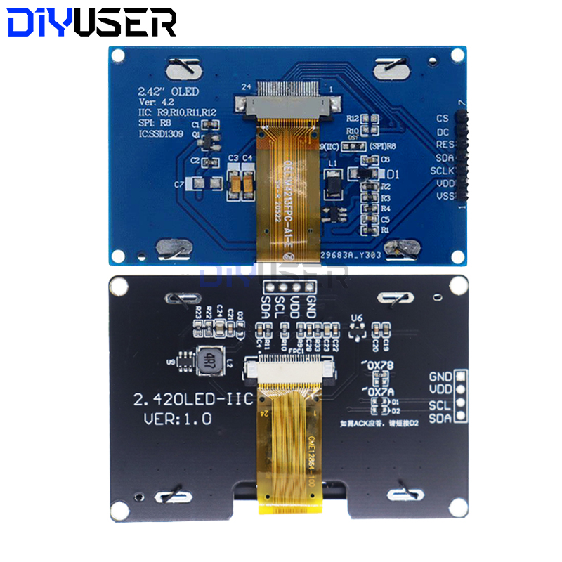 DIYUSER 2,4-дюймовый OLED LCD  – обзор и цена I2C Lcd Display